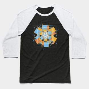 Geometric abstract modern orange blue Baseball T-Shirt